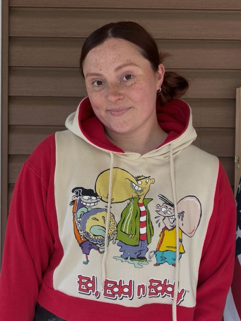 Ed, Edd n Eddy Red and Cream Cartoon Hoodie
